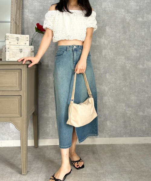 mebole(メボレ)の「Summer Breeze Off-Shoulder(Tシャツ/カットソー・レディース・ピンク/ホワイト・FREE)」の22枚目の写真