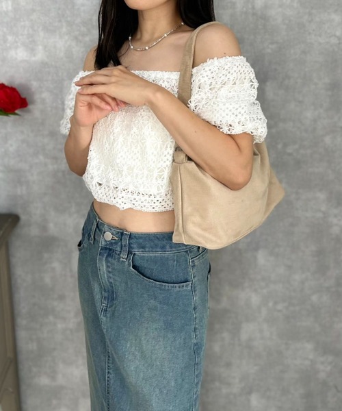 mebole(メボレ)の「Summer Breeze Off-Shoulder(Tシャツ/カットソー・レディース・ピンク/ホワイト・FREE)」の17枚目の写真
