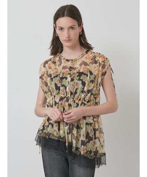 styling/（スタイリング）の「シフォンギャザーブラウス（シャツ/ブラウス・レディース・ブラック/その他・F）」の3枚目の写真