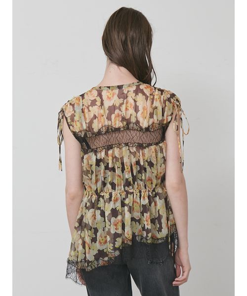 styling/（スタイリング）の「シフォンギャザーブラウス（シャツ/ブラウス・レディース・ブラック/その他・F）」の4枚目の写真