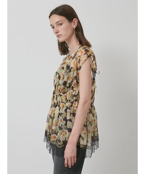 styling/（スタイリング）の「シフォンギャザーブラウス（シャツ/ブラウス・レディース・ブラック/その他・F）」の5枚目の写真