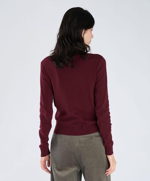 agnes b.(アニエスベー)の「コットン タートルネック 長袖 ニットトップス ”Eddy”(Tシャツ/カットソー・レディース・ボルドー・2/3/1)」の4枚目の写真