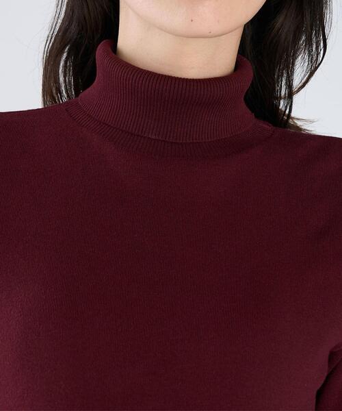 agnes b.(アニエスベー)の「コットン タートルネック 長袖 ニットトップス ”Eddy”(Tシャツ/カットソー・レディース・ボルドー・2/3/1)」の6枚目の写真