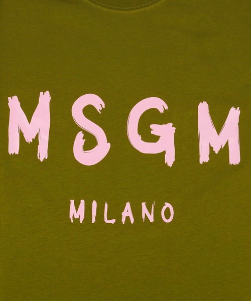 MSGM(エムエスジーエム)の「【NEW】MSGM ブラッシュロゴTシャツ(Tシャツ/カットソー・レディース・オリーブ/ピンク・M/S/XS/L)」の6枚目の写真
