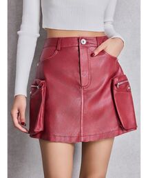GYDA | URBAN EDGEフェイクレザーユーティリティースカートライクショートパンツ(スカート)