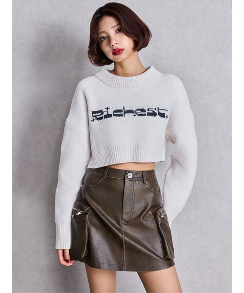 GYDA（ジェイダ）の「URBAN EDGEフェイクレザーユーティリティースカートライクショートパンツ（スカート・レディース・レッド/ブラウン/ブラック・FREE）」の4枚目の写真