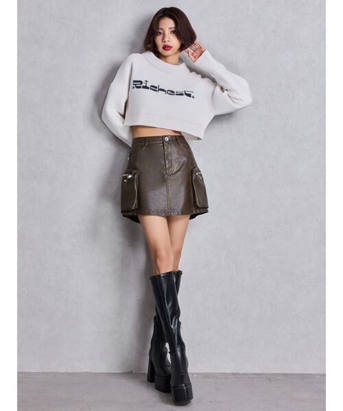 GYDA（ジェイダ）の「URBAN EDGEフェイクレザーユーティリティースカートライクショートパンツ（スカート・レディース・レッド/ブラウン/ブラック・FREE）」の18枚目の写真