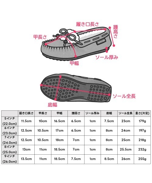 Minnetonka（ミネトンカ）の「MINNETONKA（ミネトンカ） / ウッドビーズ 本革 スエード ボアモカシンシューズ KYRA SLIPPER（モカシン/デッキシューズ・レディース・チャコールグレー/ブラック/ベージュ・8/7/6/9/5）」の16枚目の写真