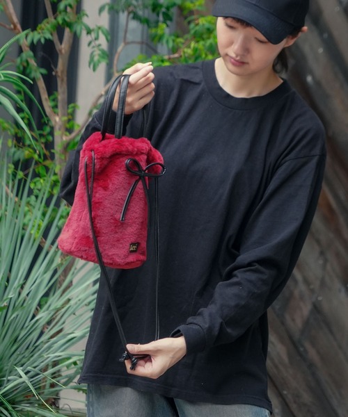Lee(リー)の「【Lee/リー】フェイクファー巾着バッグ(ショルダーバッグ・レディース・ボルドー/杢グレー/ベージュ/ブラック・FREE)」の13枚目の写真
