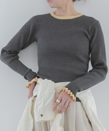 URBAN RESEARCH Sonny Label（アーバンリサーチサニーレーベル）の「『洗濯可』袖口フリルクルーネックプルオーバー（ニット/セーター）」