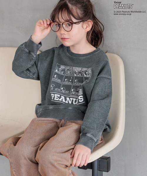 PEANUTS（ピーナッツ）の「【PEANUTS×BAYFLOW】ピーナッツアソートスウェット(KIDS)（スウェット・キッズ・グリーン/オフホワイト/杢グレー/イエロー/チャコール/ピンク・150cm/140cm/130cm/120cm/110cm/160cm）」の4枚目の写真