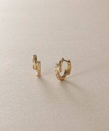 COCOSHNIK♡両耳ピアス K10トリニティモチーフ フープピアス（ピアス（両耳用