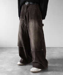 【RUUBON】 faded corduroy double knee pants / フェイディッドコーデュロイダブルニーパンツ