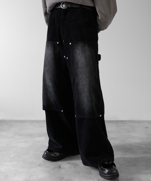 RUUBON（ルーボン）の「【RUUBON】 faded corduroy double knee pants / フェイディッドコーデュロイダブルニーパンツ（その他パンツ・メンズ・ブラック/ブラウン・S/M/L）」の8枚目の写真