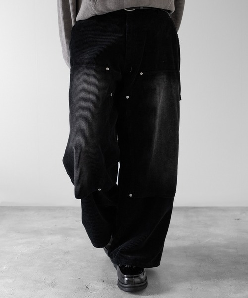 RUUBON（ルーボン）の「【RUUBON】 faded corduroy double knee pants / フェイディッドコーデュロイダブルニーパンツ（その他パンツ・メンズ・ブラック/ブラウン・S/M/L）」の10枚目の写真