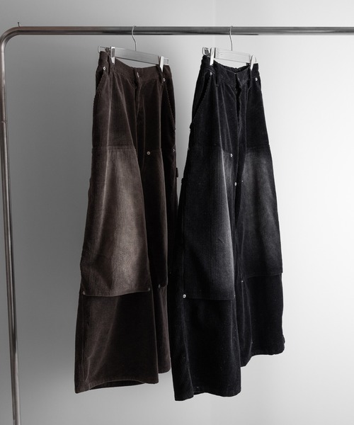 RUUBON（ルーボン）の「【RUUBON】 faded corduroy double knee pants / フェイディッドコーデュロイダブルニーパンツ（その他パンツ・メンズ・ブラック/ブラウン・S/M/L）」の11枚目の写真