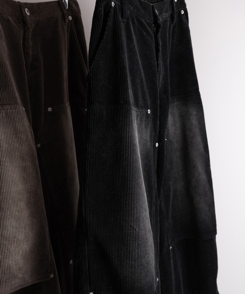 RUUBON（ルーボン）の「【RUUBON】 faded corduroy double knee pants / フェイディッドコーデュロイダブルニーパンツ（その他パンツ・メンズ・ブラック/ブラウン・S/M/L）」の12枚目の写真