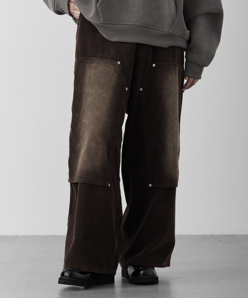 RUUBON（ルーボン）の「【RUUBON】 faded corduroy double knee pants / フェイディッドコーデュロイダブルニーパンツ（その他パンツ・メンズ・ブラック/ブラウン・S/M/L）」の21枚目の写真