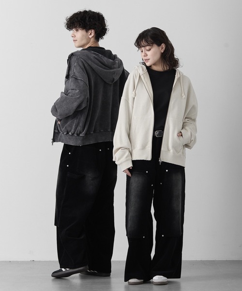 RUUBON】 faded corduroy double knee pants / フェイディッド