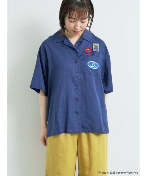 SM2（エスエムツー）の「【SESAME STREET meets SM2】ワッペン付きボウリングシャツ（シャツ/ブラウス・レディース・キナリ/ネイビー/レッド・F）」の9枚目の写真
