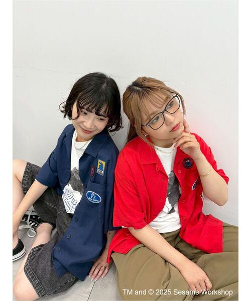 SM2（エスエムツー）の「【SESAME STREET meets SM2】ワッペン付きボウリングシャツ（シャツ/ブラウス・レディース・キナリ/ネイビー/レッド・F）」の17枚目の写真