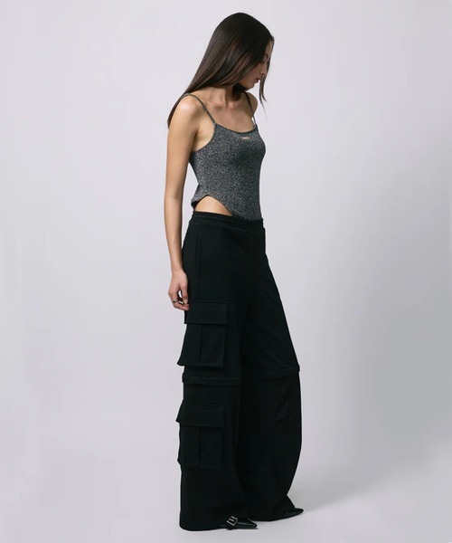 led.tokyo（レッドトウキョウ）の「【led.tokyo】ZIP SWEAT CARGO PANTS/ジップスウェットカーゴパンツ（スウェットパンツ・レディース・グレー/ブラック・1/2）」の12枚目の写真