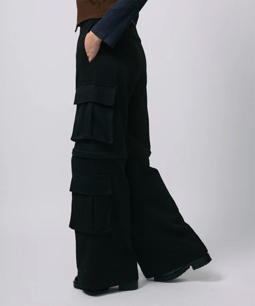 led.tokyo（レッドトウキョウ）の「【led.tokyo】ZIP SWEAT CARGO PANTS/ジップスウェットカーゴパンツ（スウェットパンツ・レディース・グレー/ブラック・1/2）」の15枚目の写真