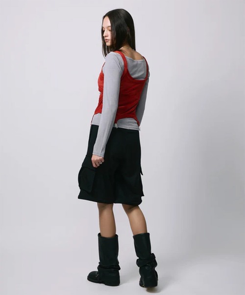 led.tokyo（レッドトウキョウ）の「【led.tokyo】ZIP SWEAT CARGO PANTS/ジップスウェットカーゴパンツ（スウェットパンツ・レディース・グレー/ブラック・1/2）」の7枚目の写真