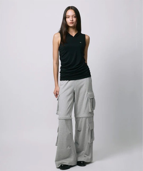 led.tokyo（レッドトウキョウ）の「【led.tokyo】ZIP SWEAT CARGO PANTS/ジップスウェットカーゴパンツ（スウェットパンツ・レディース・グレー/ブラック・1/2）」の21枚目の写真