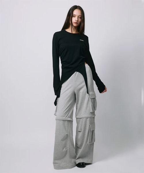 led.tokyo（レッドトウキョウ）の「【led.tokyo】ZIP SWEAT CARGO PANTS/ジップスウェットカーゴパンツ（スウェットパンツ・レディース・グレー/ブラック・1/2）」の20枚目の写真