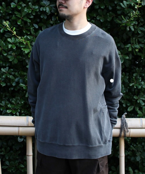 Snow Peak(スノーピーク)の「Snow Peak / Garment Dyed Pullover ガーメントダイプルオーバー(スウェット・メンズ・ダークグリーン/チャコール/パープル・L/M/S/1/XL)」の2枚目の写真