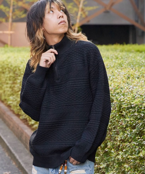 ROOPTOKYO（ループトウキョウ）の「Jacquard Design Half-Zip Knit / ジャガードデザイン ハーフジップニット（ニット/セーター・メンズ・ブラック/ホワイト/チャコール・M/L）」の15枚目の写真