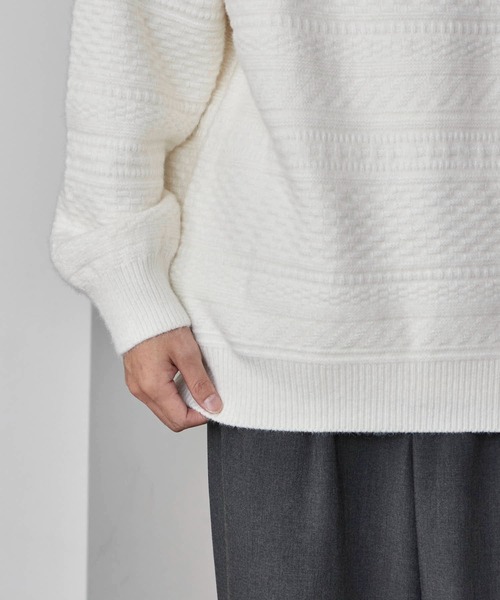 ROOPTOKYO（ループトウキョウ）の「Jacquard Design Half-Zip Knit / ジャガードデザイン ハーフジップニット（ニット/セーター・メンズ・ブラック/ホワイト/チャコール・M/L）」の10枚目の写真