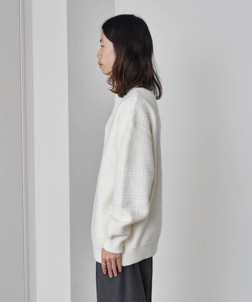 ROOPTOKYO（ループトウキョウ）の「Jacquard Design Half-Zip Knit / ジャガードデザイン ハーフジップニット（ニット/セーター・メンズ・ブラック/ホワイト/チャコール・M/L）」の4枚目の写真