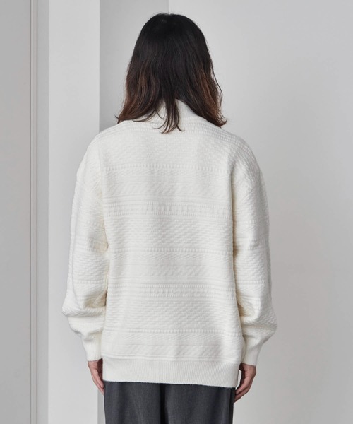 ROOPTOKYO（ループトウキョウ）の「Jacquard Design Half-Zip Knit / ジャガードデザイン ハーフジップニット（ニット/セーター・メンズ・ブラック/ホワイト/チャコール・M/L）」の5枚目の写真