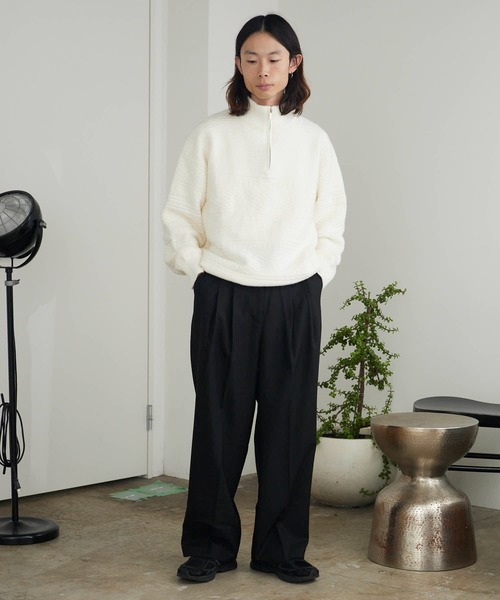 ROOPTOKYO（ループトウキョウ）の「Jacquard Design Half-Zip Knit / ジャガードデザイン ハーフジップニット（ニット/セーター・メンズ・ブラック/ホワイト/チャコール・M/L）」の14枚目の写真