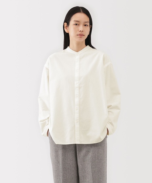 MUJI Labo(ムジラボ)の「〔MUJI Labo〕婦人 起毛ツイルリラックスフィットシャツ(シャツ/ブラウス・レディース・ブラック/オフホワイト/グレー・S/M/L)」の4枚目の写真