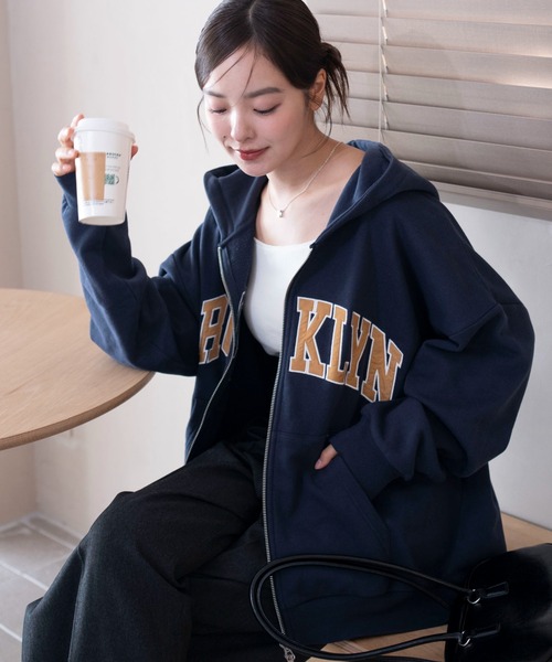 セール】WEGO/【25年秋冬新作】グラフィックBIGZIPパーカー（パーカー