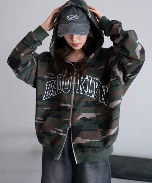 WEGO（ウィゴー）の「WEGO/【26年春 新色登場】グラフィック ダブルZIP BIGパーカー（パーカー・レディース・ブラウン/アッシュグレー/ネイビー/スミクロ/杢グレー/その他1/レッド/グリーン/ワイン/オートミール/ピンク・FREE）」の19枚目の写真