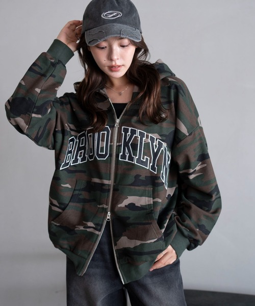 WEGO（ウィゴー）の「WEGO/【26年春 新色登場】グラフィック ダブルZIP BIGパーカー（パーカー・レディース・ブラウン/アッシュグレー/ネイビー/スミクロ/杢グレー/その他1/レッド/グリーン/ワイン/オートミール/ピンク・FREE）」の15枚目の写真