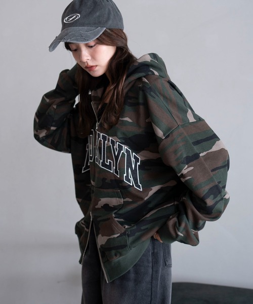 WEGO（ウィゴー）の「WEGO/【26年春 新色登場】グラフィック ダブルZIP BIGパーカー（パーカー・レディース・ブラウン/アッシュグレー/ネイビー/スミクロ/杢グレー/その他1/レッド/グリーン/ワイン/オートミール/ピンク・FREE）」の16枚目の写真