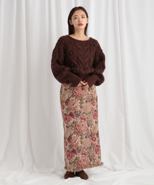 mysty woman(ミスティウーマン)の「ゴブランナロースカート 586721(スカート・レディース・ピンク/ネイビー/ブルー・SMALL/MEDIUM)」の22枚目の写真