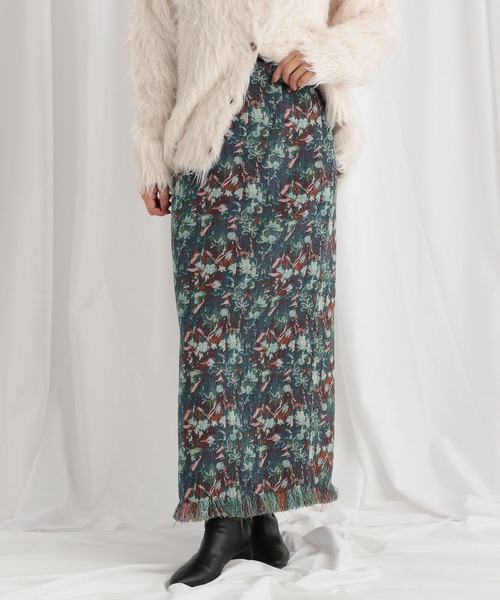 mysty woman(ミスティウーマン)の「ゴブランナロースカート 586721(スカート・レディース・ピンク/ネイビー/ブルー・SMALL/MEDIUM)」の11枚目の写真