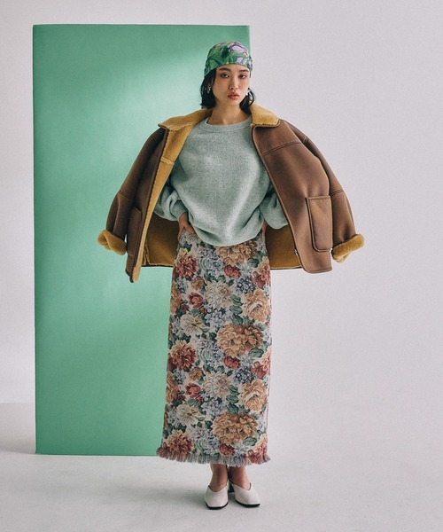 mysty woman(ミスティウーマン)の「ゴブランナロースカート 586721(スカート・レディース・ピンク/ネイビー/ブルー・SMALL/MEDIUM)」の8枚目の写真
