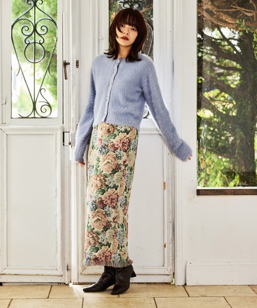 mysty woman(ミスティウーマン)の「ゴブランナロースカート 586721(スカート・レディース・ピンク/ネイビー/ブルー・SMALL/MEDIUM)」の4枚目の写真