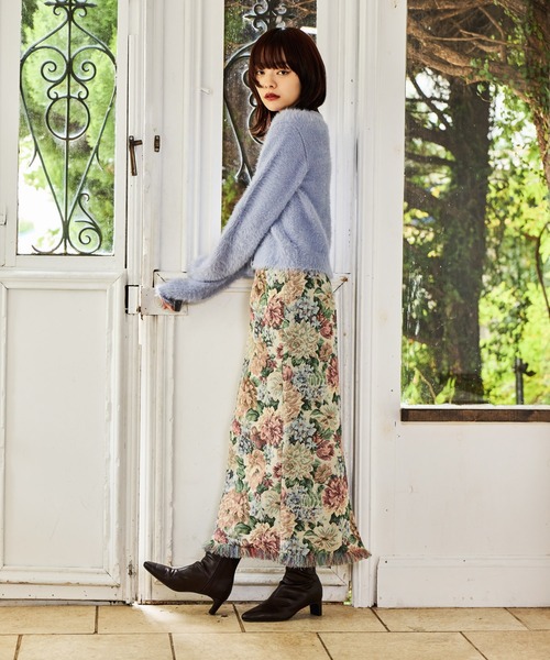 mysty woman(ミスティウーマン)の「ゴブランナロースカート 586721(スカート・レディース・ピンク/ネイビー/ブルー・SMALL/MEDIUM)」の5枚目の写真