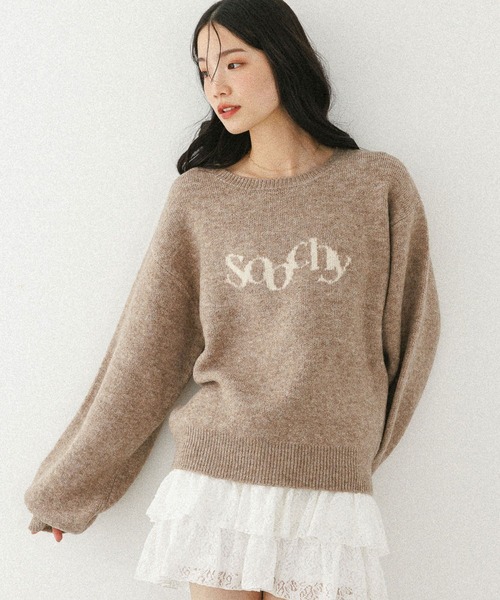 Heather（ヘザー）の「ジャガードロゴニット　599316（ニット/セーター・レディース・ネイビー/アイボリー/ベージュ/ブルー/レッド/グレー/ブラウン・FREE）」の5枚目の写真