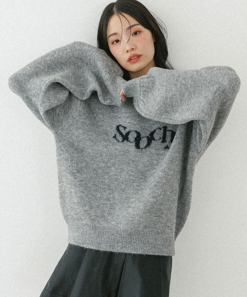 Heather（ヘザー）の「ジャガードロゴニット　599316（ニット/セーター・レディース・ネイビー/アイボリー/ベージュ/ブルー/レッド/グレー/ブラウン・FREE）」の9枚目の写真