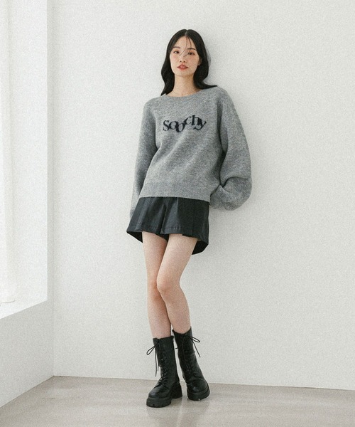 Heather（ヘザー）の「ジャガードロゴニット　599316（ニット/セーター・レディース・ネイビー/アイボリー/ベージュ/ブルー/レッド/グレー/ブラウン・FREE）」の11枚目の写真