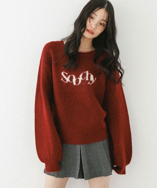 Heather（ヘザー）の「ジャガードロゴニット　599316（ニット/セーター・レディース・ネイビー/アイボリー/ベージュ/ブルー/レッド/グレー/ブラウン・FREE）」の18枚目の写真